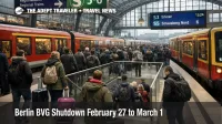 Berlin BVG shutdown crowds Berlin Hauptbahnhof S Bahn platforms as travelers reroute around U Bahn stoppages