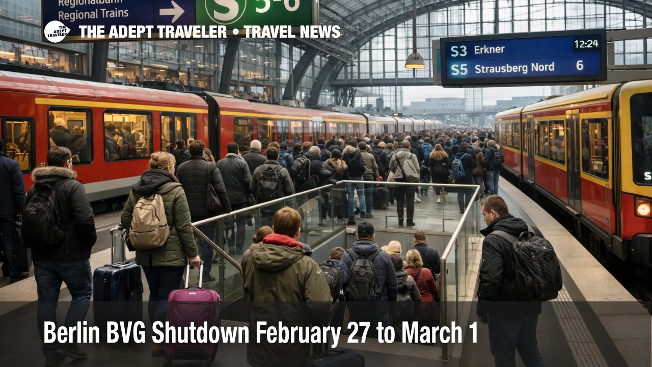 Berlin BVG shutdown crowds Berlin Hauptbahnhof S Bahn platforms as travelers reroute around U Bahn stoppages