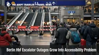 Berlin Hbf escalator outages force elevator queues and slower transfers between platforms at the main station