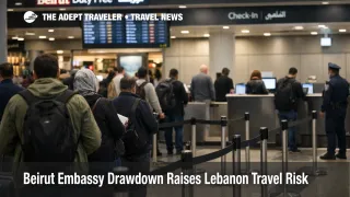Beirut embassy drawdown risk, check in queues at Beirut Airport reflect tighter Lebanon travel advisory posture