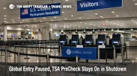 Global Entry paused shutdown cues at JFK arrivals, standard passport control lanes and longer queueing for U.S. entry