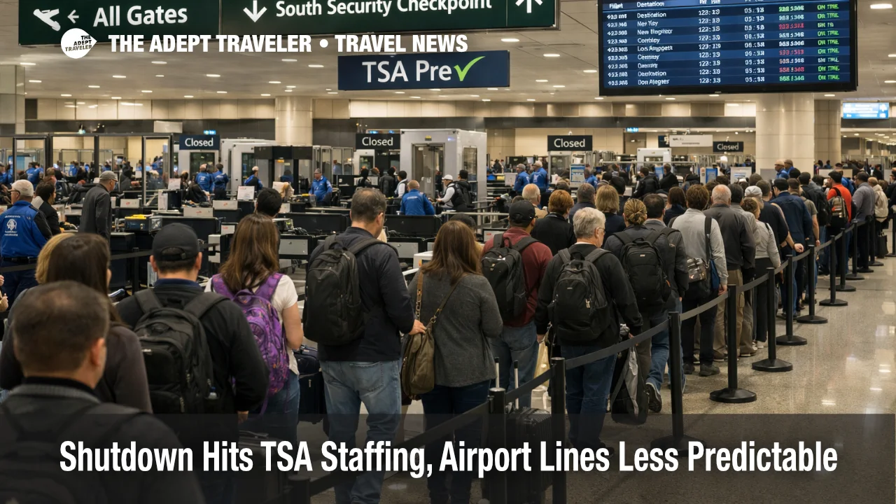 Shutdown TSA staffing strain shown by longer morning security lines at Atlanta airport checkpoints and fewer open screening lanes