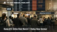 Rome ATC strike risk at Fiumicino, travelers monitor delayed departures and connection boards during peak bank hours