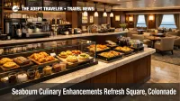 Seabourn culinary enhancements show Seabourn Square café, new warm items, and coffee service at sea