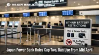 Tokyo Haneda check in area reflecting Japan power bank flight rules ahead of the mid April 2026 in flight use ban