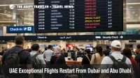 UAE exceptional flights restart shown on a DXB departures board as stranded travelers wait for airline instructions