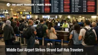 Middle East airport strikes force cancellations at Dubai International as stranded travelers queue under departure boards
