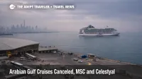 Arabian Gulf cruise cancellations, cruise ship held in Dubai port as travelers wait for repatriation flights