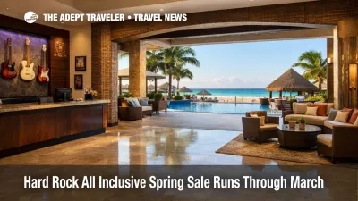 Hard Rock all inclusive sale at a Cancun beachfront resort lobby, showing check in area and pool access for spring stays