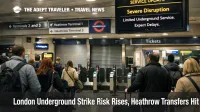 Travelers queue at Heathrow as London Underground strike risk threatens Tube airport transfers