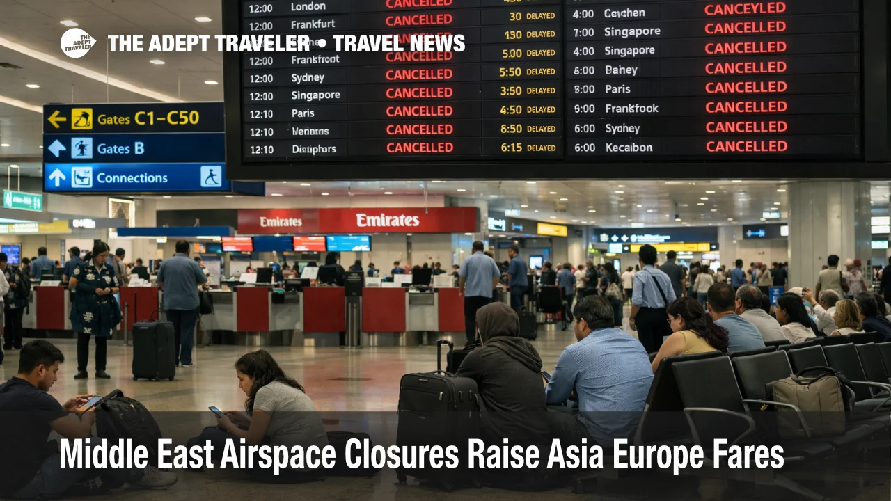 Middle East airspace closures fill Dubai departure boards with cancellations, delays, and stranded connecting travelers