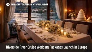 Vintage Room setup for river cruise wedding packages on the Rhine, with a private dinner table and river view
