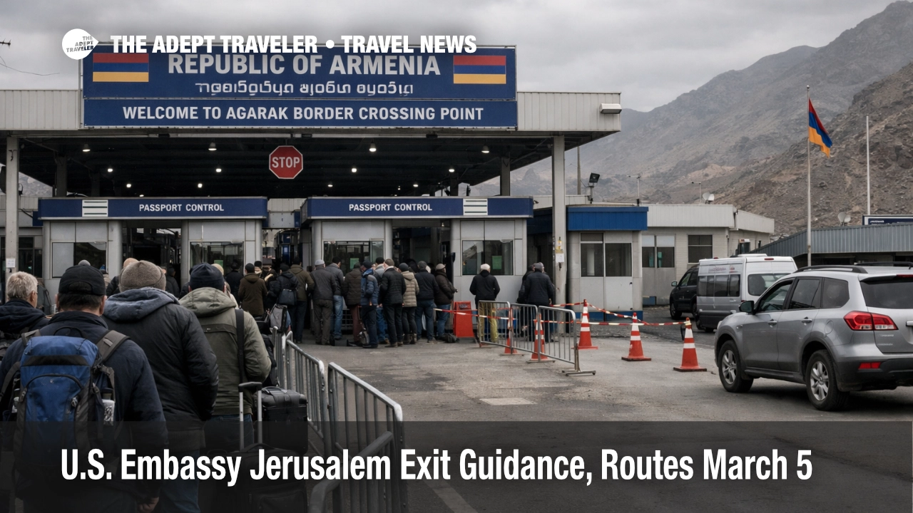 U.S. Embassy Jerusalem exit guidance drives queues at Allenby crossing as travelers time land departures
