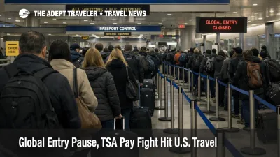 Global Entry shutdown travel shown by longer passport control queues at JFK arrivals during the DHS funding lapse