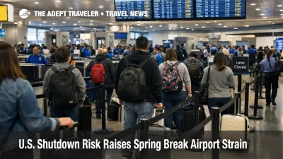 U.S. shutdown airport delays shown by longer security lines at JFK during the spring break departure rush