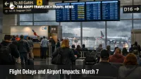 DFW flight delays on March 7 show travelers waiting under stormy skies as thunderstorms disrupt a major U.S. hub