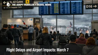DFW flight delays on March 7 show travelers waiting under stormy skies as thunderstorms disrupt a major U.S. hub
