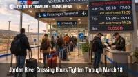 Jordan River crossing hours tighten at the Israel Jordan border, with travelers queueing earlier at the passenger terminal