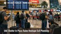 UAE shelter in place rules reshape Dubai airport decisions as travelers wait in a controlled departures hall