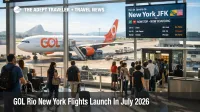 GOL Rio New York flights launch from Rio Galeão as travelers board a new nonstop service to JFK in July 2026
