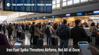 Jet fuel spike airfares story, travelers queue at O'Hare departures as higher airline costs threaten long haul ticket prices