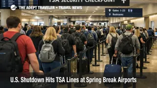 Shutdown TSA lines at Houston Hobby show long airport security queues during the U.S. spring break travel surge