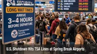 Shutdown TSA lines at Houston Hobby show long airport security queues during the spring break travel surge