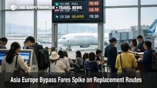 Asia Europe replacement fares spike as travelers crowd Hong Kong departures for scarce London flights