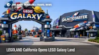 LEGOLAND California LEGO Galaxy entrance and Galacticoaster building in Carlsbad show the new family land