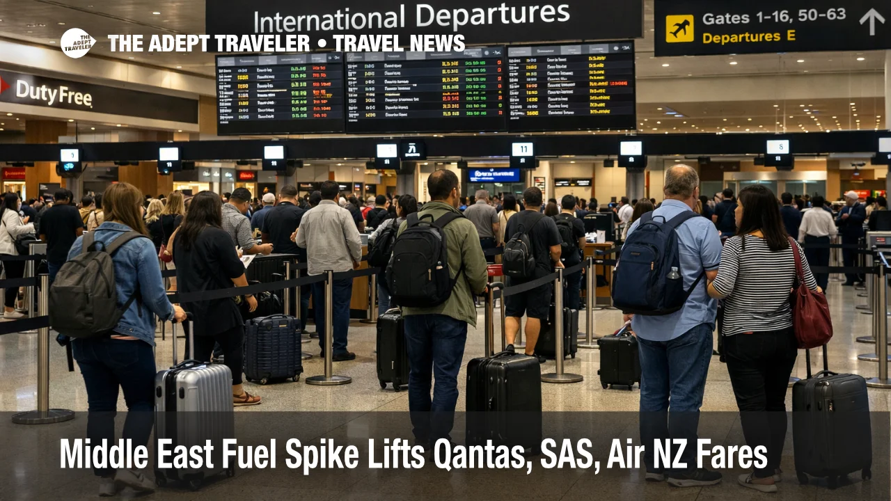 Fuel spike airfare increases shown by long haul check in queues at Sydney Kingsford Smith Airport