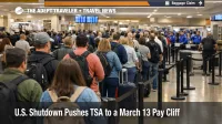 Long security lines at Houston Hobby illustrate the TSA paycheck cliff risk during the U.S. spring break travel surge