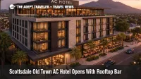 AC Hotel Scottsdale Old Town exterior with rooftop bar, showing the new Scottsdale hotel opening in Old Town
