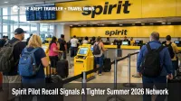 Spirit pilot recall reflected at busy Spirit check in counters at Fort Lauderdale as summer 2026 staffing pressure eases