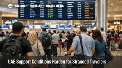 UAE traveler support risk at Dubai airport as stranded passengers wait under mixed departure board updates