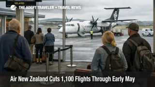 Air New Zealand flight cuts leave travelers waiting at a regional New Zealand airport before Easter travel