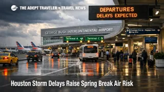 Houston airport delays at George Bush Intercontinental Airport after storms during the spring break travel rush