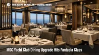 Refreshed MSC Yacht Club Restaurant on MSC Splendida shows the new premium dining design rolling out on Fantasia Class ships