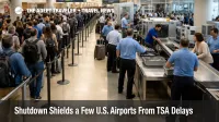 Airport security lines during a shutdown show uneven checkpoint delays at a U.S. terminal during spring break travel