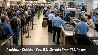 Airport security lines during a shutdown show uneven checkpoint delays at a U.S. terminal during spring break travel