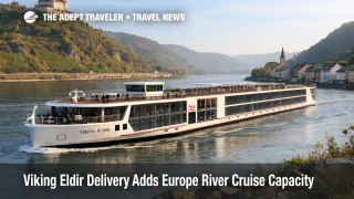 Viking Eldir on the Rhine, showing new Europe river cruise capacity for Rhine, Main, and Danube itineraries