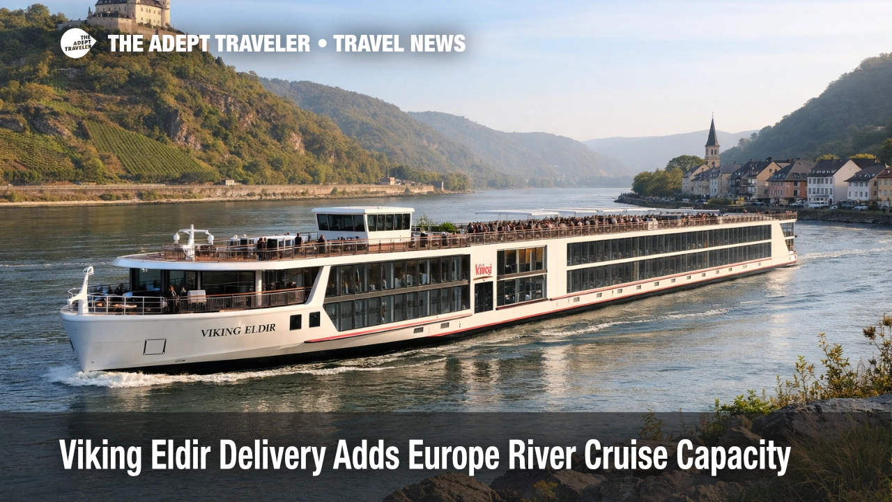 Viking Eldir on the Rhine, showing new Europe river cruise capacity for Rhine, Main, and Danube itineraries