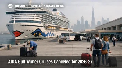 AIDA Gulf winter cruises scene at Dubai port as travelers face canceled 2026-27 sailings and winter rebooking choices