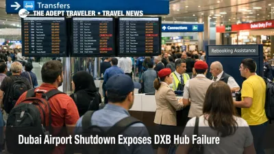 Dubai airport shutdown scene at DXB with travelers watching delay boards during reduced operations on March 16