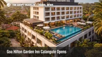 Hilton Garden Inn Goa Calangute exterior and rooftop pool in North Goa, illustrating the new branded beach stay option