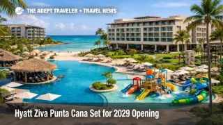 Hyatt Ziva Punta Cana future resort scene showing a family all inclusive beachfront layout in Punta Cana