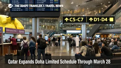 Travelers wait under departure boards at Hamad as the Qatar Doha limited schedule resumes selected flights