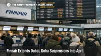 Finnair Dubai Doha suspensions shown by Helsinki Airport departure screens and travelers facing Gulf route disruption