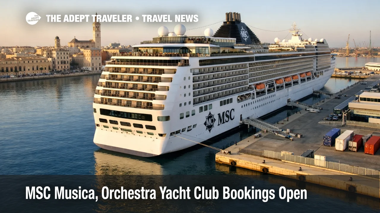 MSC Yacht Club bookings open on an upgraded Musica class ship in Bari, highlighting new premium cruise options for 2027