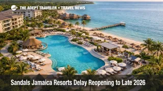Sandals Jamaica reopening dates shift to late 2026 as Sandals South Coast shows a redesigned pool and beachfront setting