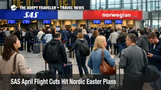 SAS April flight cuts shown by crowded Copenhagen terminal lines as Nordic travelers rebook Easter flights